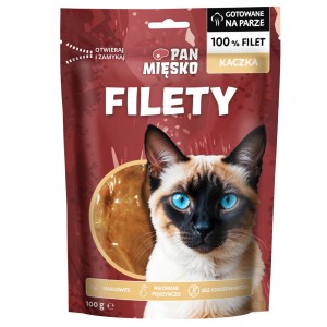 Pan Mięsko Przysmak dla kota Filety Kaczka (dorosły) 100g