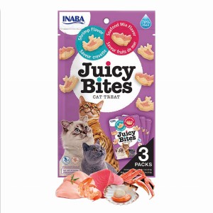 Inaba Juicy Bites Przysmak dla Kota Krewetki i Owoce Morza 3x11,3g
