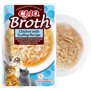 Inaba Ciao Broth Przysmak dla Kota Kurczak z Przegrzebkami – Bulion 40g