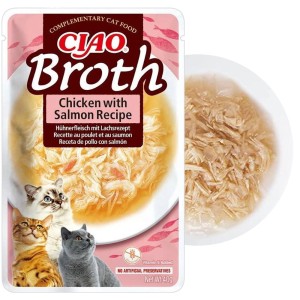 Inaba Ciao Broth Przysmak dla Kota Kurczak z Łososiem – Bulion 40g