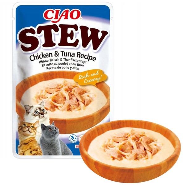 Inaba Ciao Stew Przysmak dla Kota Kurczak i Tuńczyk – Potrawka 40g