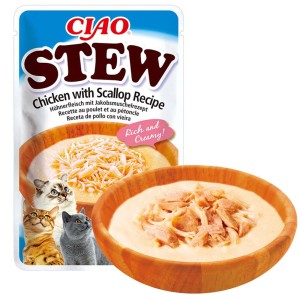 Inaba Ciao Stew Przysmak dla Kota Kurczak z Przegrzebkami – Potrawka 40g