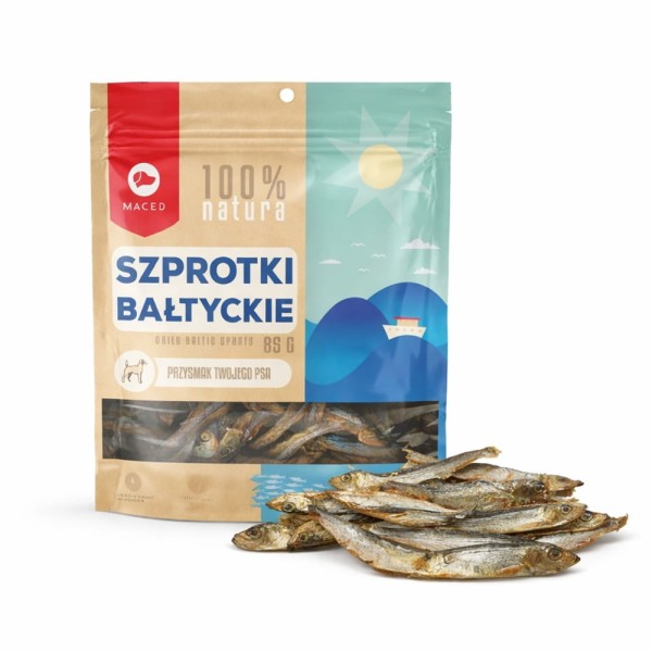 Maced Naturalny Przysmak dla Psa 100% Suszone Szprotki 85g