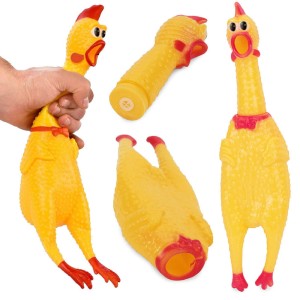 Gumowa Zabawka Kurczak dla Psa - Piszczący Gryzak Antystresowy Duży 31cm