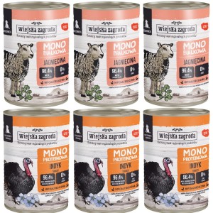 Karma SZCZENIAK MONO Wiejska Zagroda 6x400g MIX