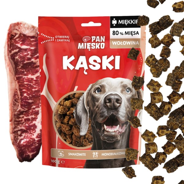 Pan Mięsko Przysmak dla psa Kąski Wołowina (dorosły) 100g