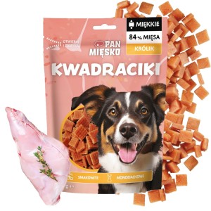 Pan Mięsko Przysmak dla psa Kwadraciki Królik (dorosły) 100g