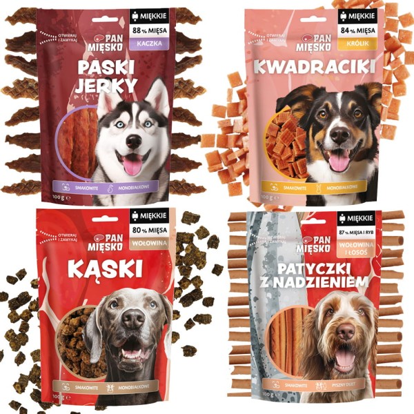 Pan Mięsko Przysmak dla psa MIX (dorosły) 4x100g