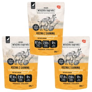 Wiejska Zagroda Karma mokra dla psa Kozina z sarniną (dorosły) 3x500g