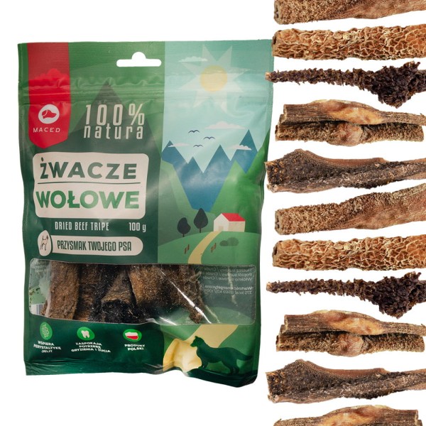 Maced Żwacze Wołowe 100% Naturalna Przekąska Gryzak dla Psa 100g