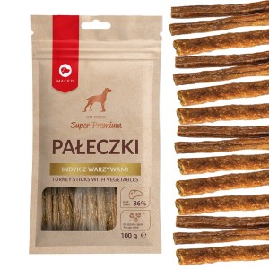 Maced Super Premium Pałeczki Indyk z warzywami dla psa 100g