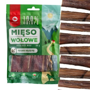 Maced 100% Naturalny Suszony Przysmak dla Psa Mięso Wołowe 60g