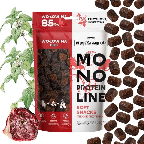 Wiejska Zagroda Przysmak dla psa Monoproteinowe miękkie przysmaki Wołowina (dorosły) 115g