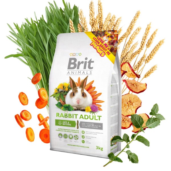 Brit Animals Rabbit Adult Complete Karma dla Królika 3kg