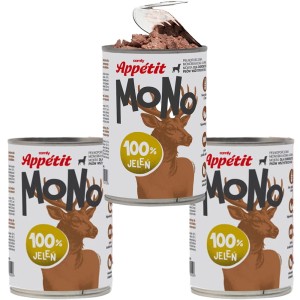 Comfy Appetit Mono Jeleń Monoproteinowa Karma Mokra Dla Psa Puszka Zestaw 3 sztuk 400g