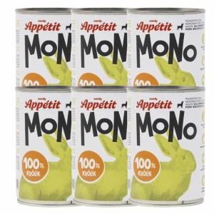 Comfy Appetit Mono Królik Monoproteinowa Karma Mokra Dla Psa Puszka Zestaw 6 sztuk 400g