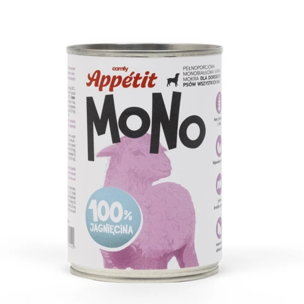 Comfy Appetit Mono Jagnięcina Monoproteinowa Karma Mokra Dla Psa Puszka 400g