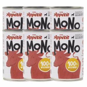 Comfy Appetit Mono Wołowina Monoproteinowa Karma Mokra Dla Psa Puszka Zestaw 6 sztuk 400g