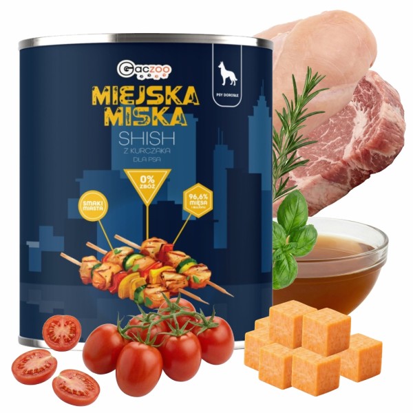 Gaczoo Miejska Miska karma mokra dla psa Shish z kurczaka Style 800g