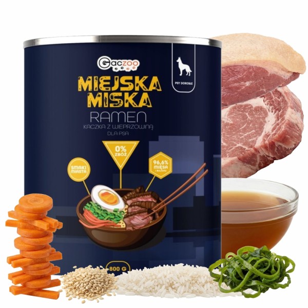 Gaczoo Miejska Miska karma mokra dla psa Ramen Style 800g