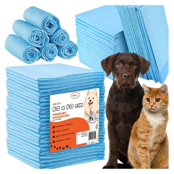 Podkłady higieniczne Gaczoo dla psa maty chłonne do nauki 60x60cm 100 sztuk