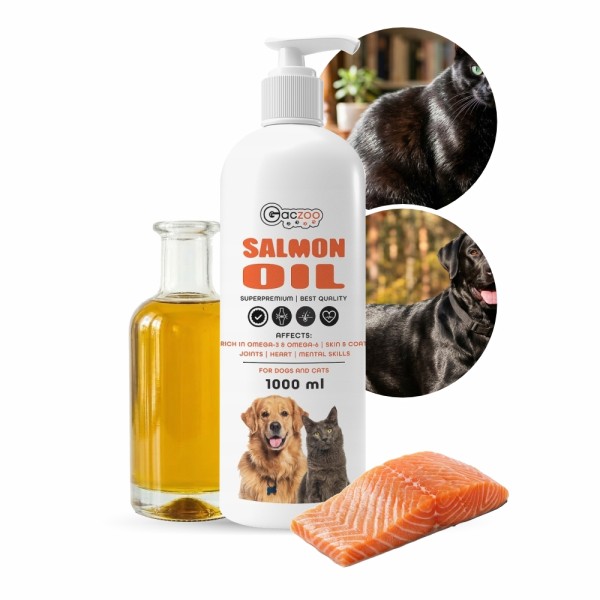 Olej z łososia 1000ml / 1L Suplement dla Psa i Kota Gaczoo Atlantic Salmon Oil