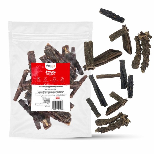 Przysmak dla psa Żwacz Wołowy 100% Naturalny Gryzak Smakołyk GACZOO 100g