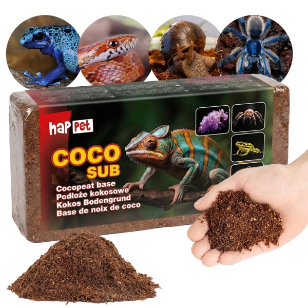 KOKOS BRYKIET PODŁOŻE KOKOSOWE DO TERRARIUM 650g Happet