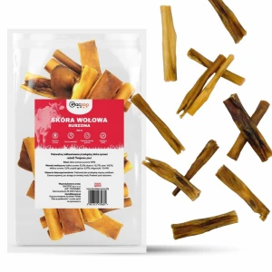 Przysmak dla psa Skóra Wołowa Suszona 100% Naturalny Gryzak GACZOO 200g