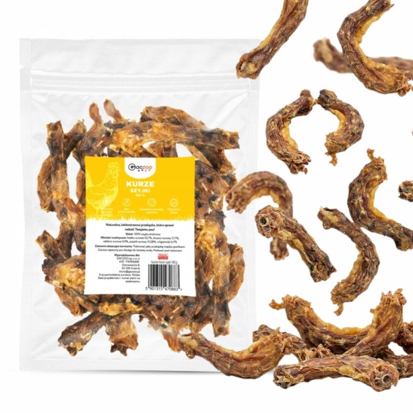 Przysmak dla psa Kurze Szyjki 100% Naturalny Gryzak GACZOO 500g