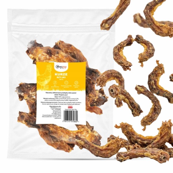 Przysmak dla psa Kurze Szyjki 100% Naturalny Gryzak GACZOO 100g