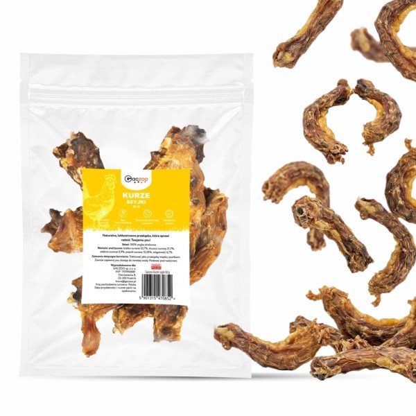 Przysmak dla psa Kurze Szyjki 100% Naturalny Gryzak GACZOO 60g