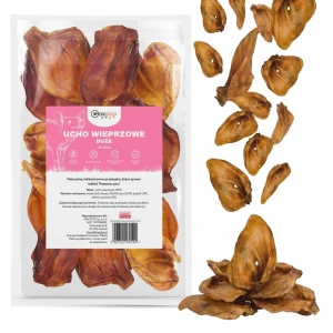 Przysmak dla Psa Ucho Wieprzowe rozmiar XL Duże 100% Naturalny GACZOO GACZOO 10 sztuk