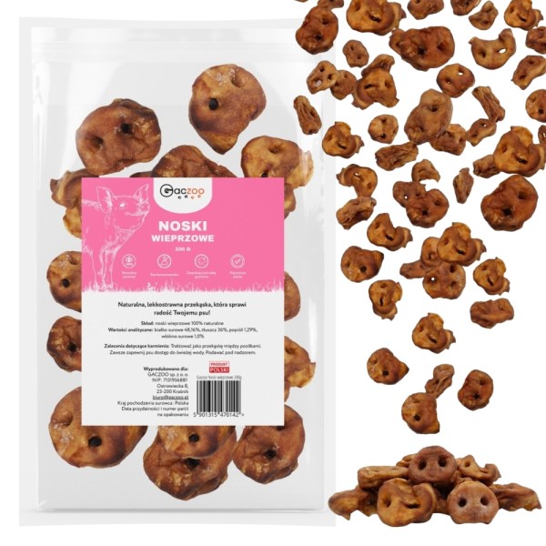 Przysmak dla Psa Noski Wieprzowe 100% Naturalny GACZOO 200g