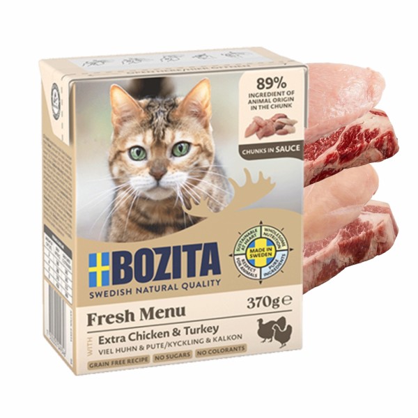BOZITA kawałki sos z kurczakiem i indykiem 370g