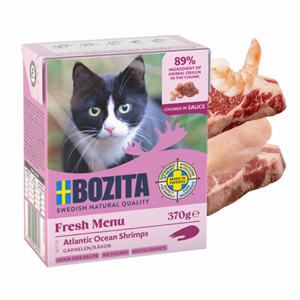 BOZITA dla kota kawałki w sosie z krewetkami 370g