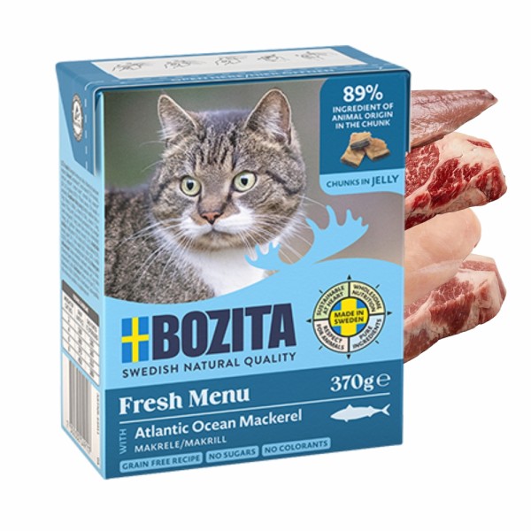 BOZITA dla kota kawałki w galarecie z makrelą 370g
