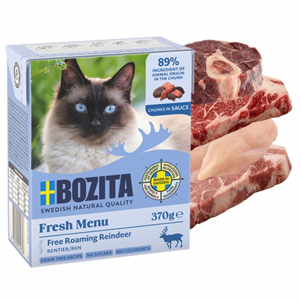 BOZITA kot kawałki w sosie z mięsem renifera 370g