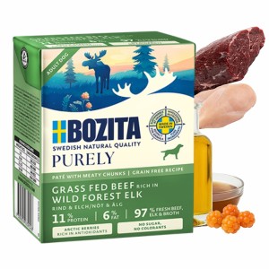 Bozita Purely Pate Duoprotein Wołowina Łoś 370g karma mokra dla psa
