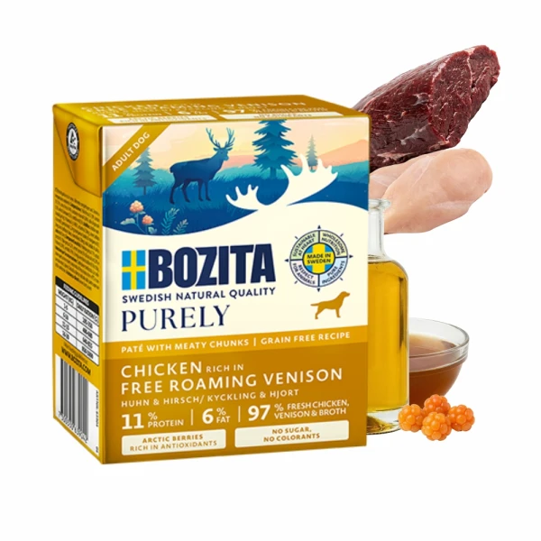 Bozita Purely Pate Duoprotein Kurczak Dziczyzna 370g karma mokra dla psa