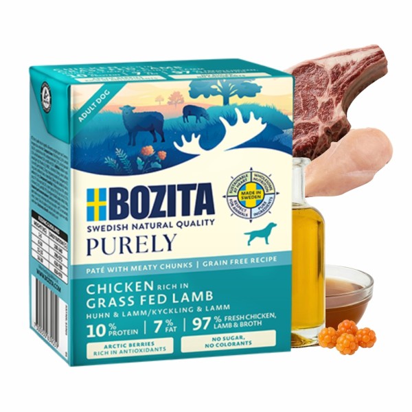 Bozita Purely Pate Duoprotein Kurczak Jagnięcina 370g karma mokra dla psa