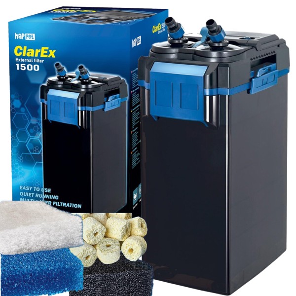 Filtr Zewnętrzny Kubełkowy ClarEx 1500l/h do Akwarium 400-600L Cichy