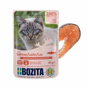 BOZITA saszetka kawałki w sosie z łososiem 85g