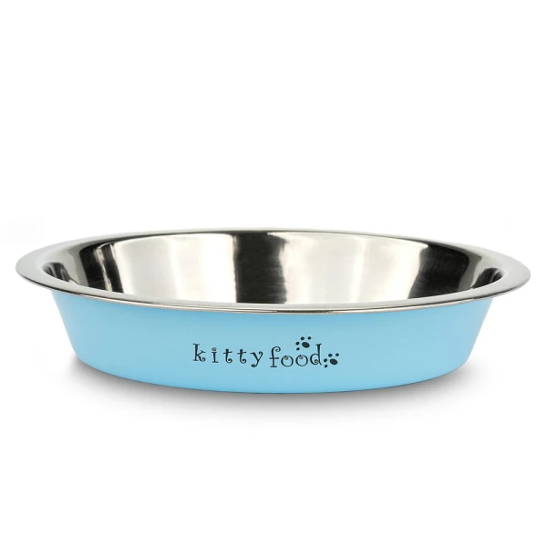 Miska dla Kota 300ml / 15cm Niebieska ze Stali Nierdzewnej