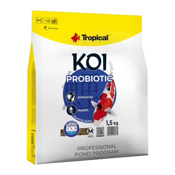 Tropical Koi Probiotic Pellet M 5L / 1,5kg Pokarm probiotyczny dla karpi Koi