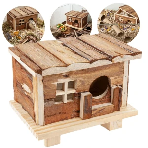 Drewniany Domek dla Chomika 18x13x13,5cm