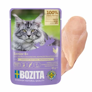 Karma dla kota BOZITA  senior 8+ z wołowiną w sosie 85g