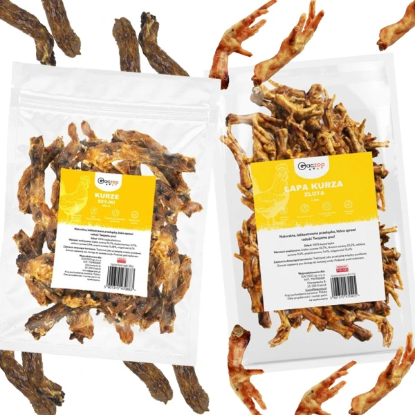 Przysmak dla psa ZESTAW KURA szyjki łapki naturalne smaczki dla psa 2x1kg