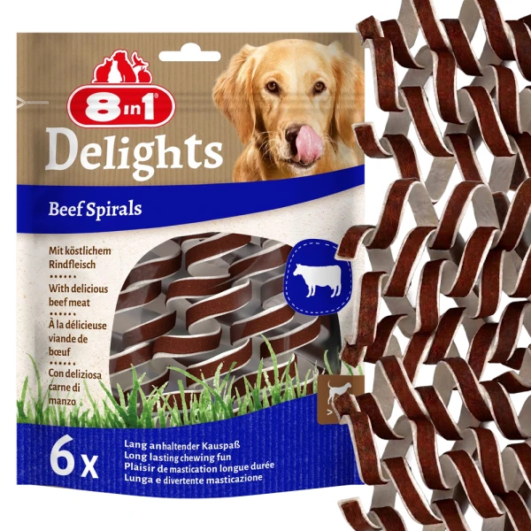  8IN1 Delights Przysmak spiralki o smaku wołowiny 6szt