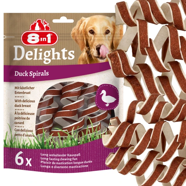  8IN1 Delights Przysmak spiralki o smaku kaczki 6szt